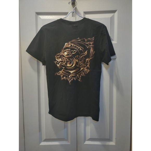 JoliGolf Thailand T-Shirt - Hanuman Print front & back, Black Medium 100% Cotton - Picture 3 of 9